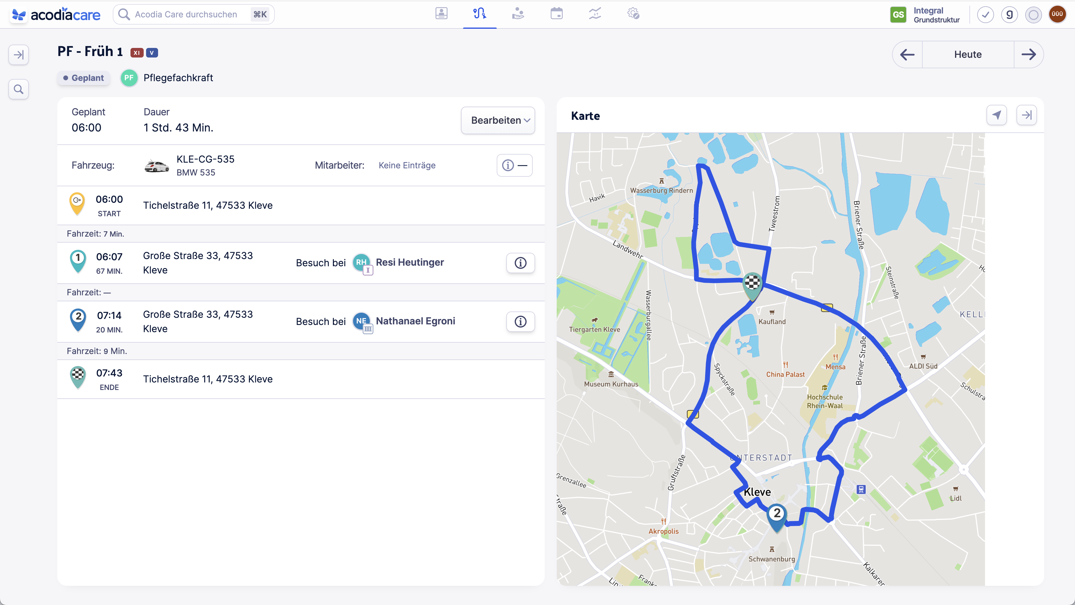 screenshot of Acodia Care